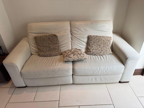 Natuzzi seat beige leather - natuzzi,