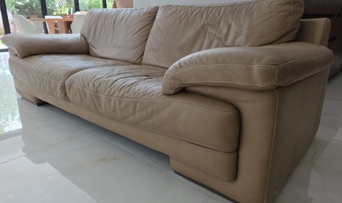 Modern natuzzi beige leather - beige,