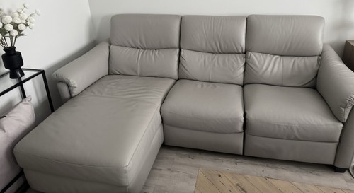 Natuzzi warm grey leather - grey,