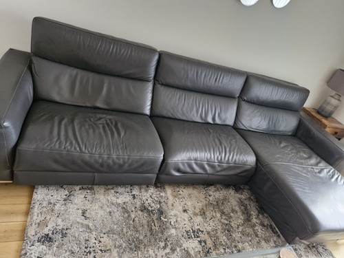 Natuzzi editions grey leather - editions,