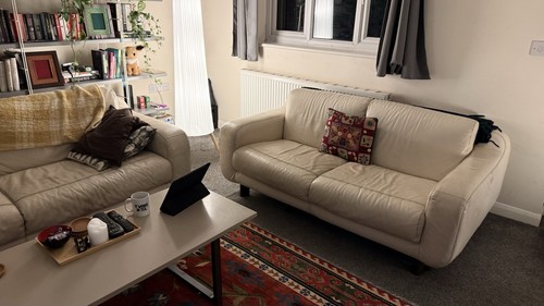 Natuzzi leather sofa cream - natuzzi,