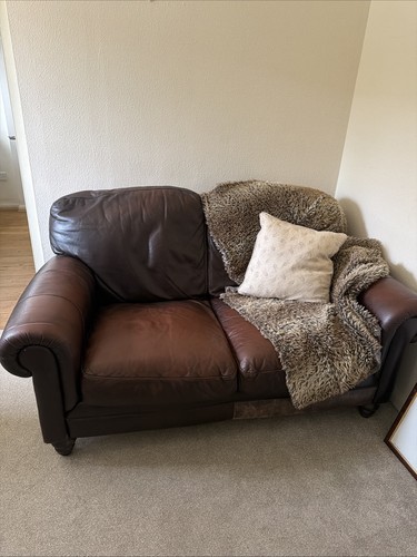 Natuzzi brown leather - natuzzi, 2-seater