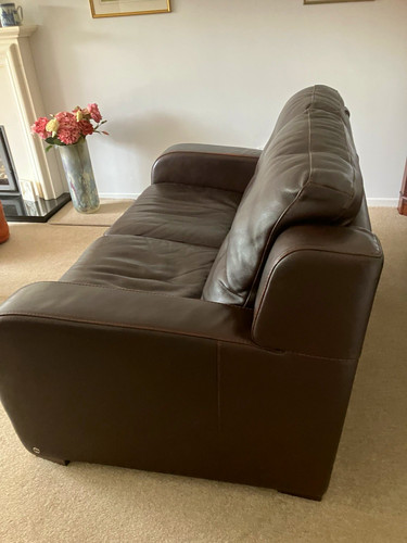 Natuzzi brown leather - natuzzi, 2-seater