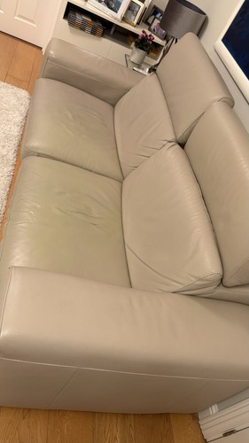 Natuzzi beige leather - leather, seater