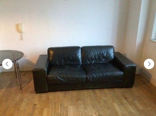 Natuzzi black leather sofa - natuzzi,