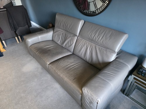 Natuzzi leather sofa taupe 3 - natuzzi,