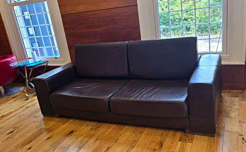 Natuzzi brown leather - natuzzi, 3
