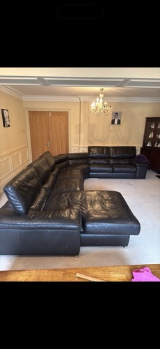 Natuzzi brown leather - leather, sofa
