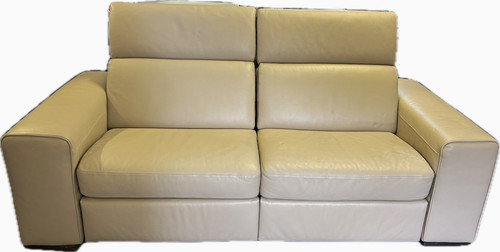 Natuzzi beige leather seater - natuzzi,