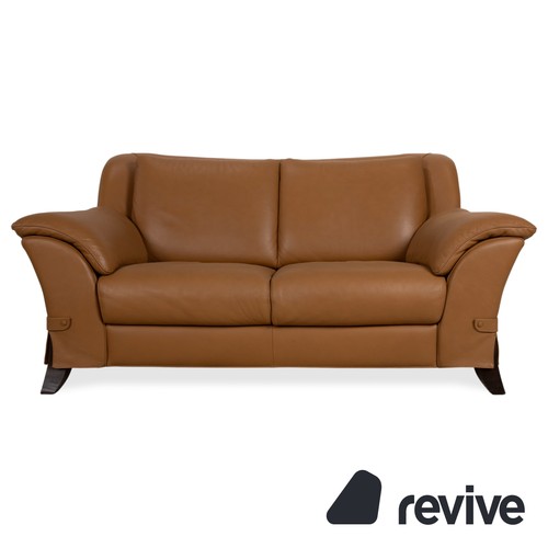 Natuzzi leather seater brown - leather, 2-seater