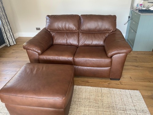 Natuzzi italian leather sofa - leather,