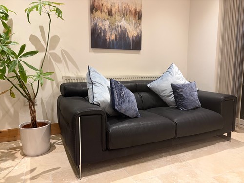 Natuzzi buffalo leather sofa