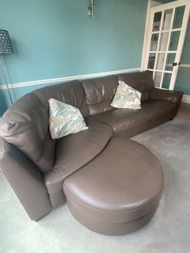 Natuzzi brown leather curved - brown,