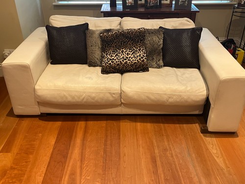 Natuzzi seater cream leather - 3,