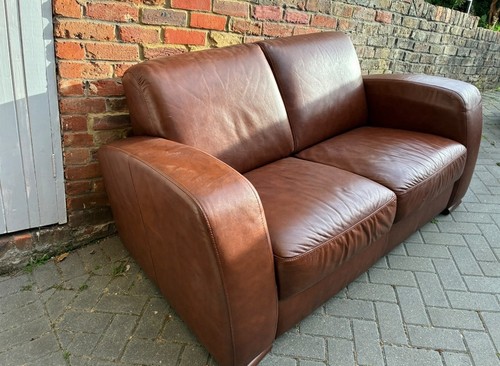 Italian natuzzi leather sofa - italian,