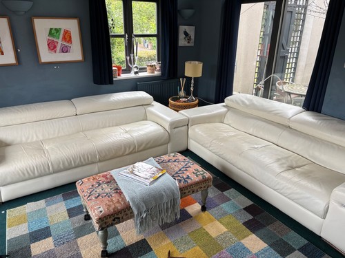 Natuzzi leather sofas set - leather,