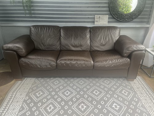 Natuzzi brown seater - natuzzi, leather