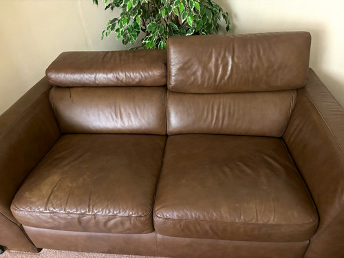 Natuzzi brown leather - leather, 2