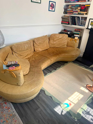 Natuzzi beige leather seater - 5,