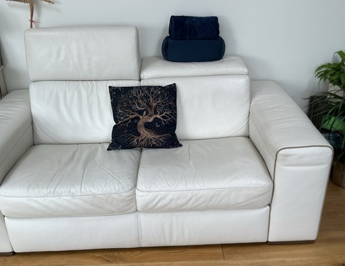 Natuzzi white leather - natuzzi, 2-seater