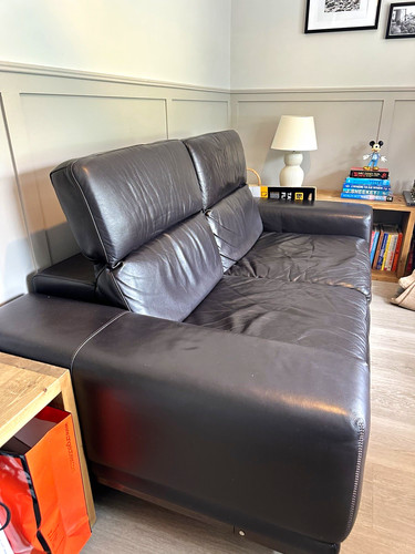 Natuzzi brown leather seater - natuzzi, 2