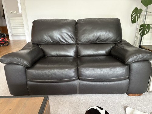 Natuzzi brown leather seater - brown, 2-seater