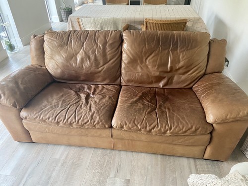 Natuzzi leather seater sofa - 3,